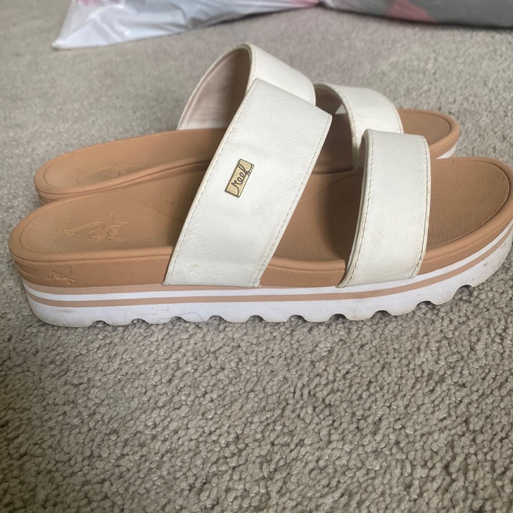 White platform sandals